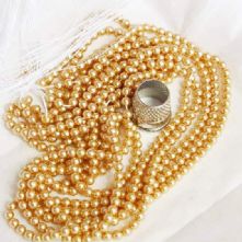 Preciosa Gold Pearl Beads in 2 Sizes